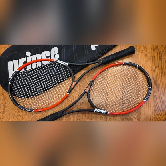 Prince Tennis Rackets with Case - Black and Red - Picture 6 of 12